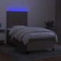 vidaXL Boxspringbett mit Matratze & LED Taupe 90x190 cm Stoff vidaXL Boxspringbett mit Matratze & LED Taupe 90x190 cm Stoff