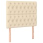 vidaXL Boxspringbett mit Matratze & LED Creme 90x190 cm Stoff vidaXL Boxspringbett mit Matratze & LED Creme 90x190 cm Stoff