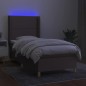 vidaXL Boxspringbett mit Matratze & LED Taupe 90x190 cm Stoff vidaXL Boxspringbett mit Matratze & LED Taupe 90x190 cm Stoff