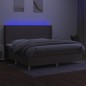 vidaXL Boxspringbett mit Matratze & LED Taupe 200x200 cm Stoff vidaXL Boxspringbett mit Matratze & LED Taupe 200x200 cm Stoff