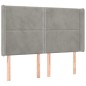 vidaXL Boxspringbett mit Matratze & LED Hellgrau 140x200 cm Samt vidaXL Boxspringbett mit Matratze & LED Hellgrau 140x200 cm Samt