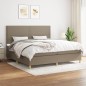 vidaXL Boxspringbett mit Matratze Taupe 200x200 cm Stoff vidaXL Boxspringbett mit Matratze Taupe 200x200 cm Stoff