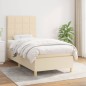 vidaXL Boxspringbett mit Matratze Creme 90x190 cm Stoff vidaXL Boxspringbett mit Matratze Creme 90x190 cm Stoff