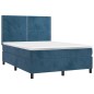 vidaXL Boxspringbett mit Matratze Dunkelblau 140x200 cm Samt vidaXL Boxspringbett mit Matratze Dunkelblau 140x200 cm Samt