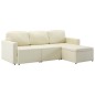 vidaXL Modulares 3-Sitzer Schlafsofa Creme Kunstleder vidaXL Modulares 3-Sitzer Schlafsofa Creme Kunstleder