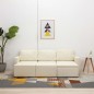 vidaXL Modulares 3-Sitzer Schlafsofa Creme Kunstleder vidaXL Modulares 3-Sitzer Schlafsofa Creme Kunstleder