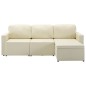 vidaXL Modulares 3-Sitzer Schlafsofa Creme Kunstleder vidaXL Modulares 3-Sitzer Schlafsofa Creme Kunstleder