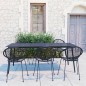7-tlg. Garten-Essgruppe PVC Rattan Schwarz 7-tlg. Garten-Essgruppe PVC Rattan Schwarz