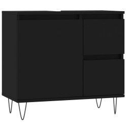 vidaXL Badschrank Schwarz 65x33x60 cm Holzwerkstoff
