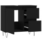 vidaXL Badschrank Schwarz 65x33x60 cm Holzwerkstoff vidaXL Badschrank Schwarz 65x33x60 cm Holzwerkstoff