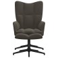 vidaXL Relaxsessel mit Hocker Dunkelgrau Samt vidaXL Relaxsessel mit Hocker Dunkelgrau Samt