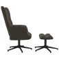 vidaXL Relaxsessel mit Hocker Dunkelgrau Samt vidaXL Relaxsessel mit Hocker Dunkelgrau Samt