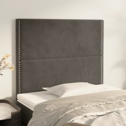 vidaXL Kopfteile 2 Stk. Dunkelgrau 80x5x78/88 cm Samt