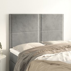 vidaXL Kopfteile 4 Stk. Hellgrau 72x5x78/88 cm Samt