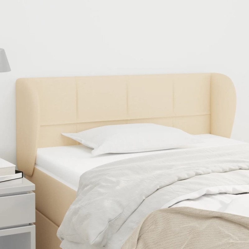 vidaXL Kopfteil mit Ohren Creme 83x23x78/88 cm Stoff vidaXL Kopfteil mit Ohren Creme 83x23x78/88 cm Stoff
