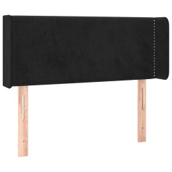 vidaXL Kopfteil mit Ohren Schwarz 93x16x78/88 cm Samt