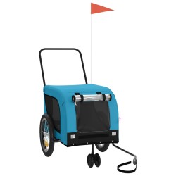 vidaXL Fahrradanhänger Hunde Blau und Schwarz Oxford-Gewebe & Eisen