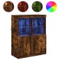 vidaXL Sideboard mit LED-Leuchten Räuchereiche 81x37x100 cm vidaXL Sideboard mit LED-Leuchten Räuchereiche 81x37x100 cm