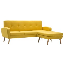 vidaXL Sofa in L-Form Stoffbezug 186 x 136 x 79 cm Gelb