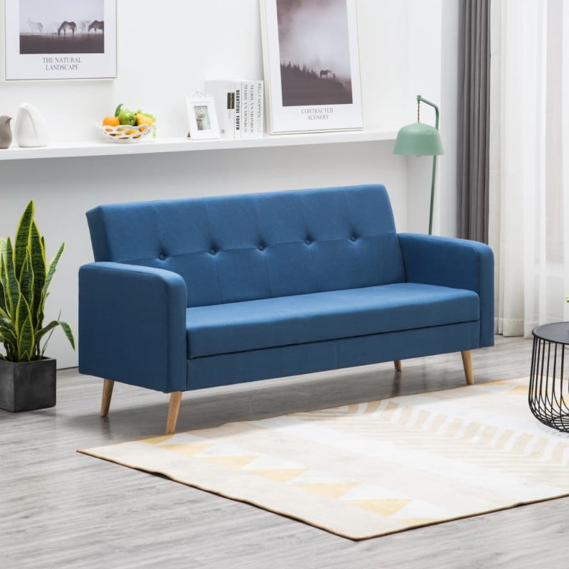 vidaXL Sofa Stoff Blau vidaXL Sofa Stoff Blau