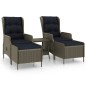 3-tlg. Garten-Lounge-Set mit Auflagen Poly Rattan Braun 3-tlg. Garten-Lounge-Set mit Auflagen Poly Rattan Braun