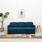 vidaXL Modulares 3-Sitzer-Schlafsofa Blau Stoff vidaXL Modulares 3-Sitzer-Schlafsofa Blau Stoff