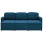 vidaXL Modulares 3-Sitzer-Schlafsofa Blau Stoff vidaXL Modulares 3-Sitzer-Schlafsofa Blau Stoff