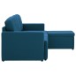 vidaXL Modulares 3-Sitzer-Schlafsofa Blau Stoff vidaXL Modulares 3-Sitzer-Schlafsofa Blau Stoff
