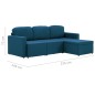 vidaXL Modulares 3-Sitzer-Schlafsofa Blau Stoff vidaXL Modulares 3-Sitzer-Schlafsofa Blau Stoff