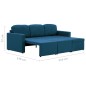 vidaXL Modulares 3-Sitzer-Schlafsofa Blau Stoff vidaXL Modulares 3-Sitzer-Schlafsofa Blau Stoff