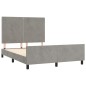 vidaXL Bettgestell mit Kopfteil Hellgrau 140x200 cm Samt vidaXL Bettgestell mit Kopfteil Hellgrau 140x200 cm Samt