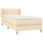 vidaXL Boxspringbett mit Matratze Creme 90x190 cm Stoff vidaXL Boxspringbett mit Matratze Creme 90x190 cm Stoff