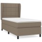 vidaXL Boxspringbett mit Matratze Taupe 90x190 cm Stoff vidaXL Boxspringbett mit Matratze Taupe 90x190 cm Stoff