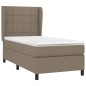vidaXL Boxspringbett mit Matratze Taupe 90x190 cm Stoff vidaXL Boxspringbett mit Matratze Taupe 90x190 cm Stoff