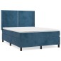 vidaXL Boxspringbett mit Matratze Dunkelblau 140x190 cm Samt vidaXL Boxspringbett mit Matratze Dunkelblau 140x190 cm Samt