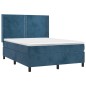 vidaXL Boxspringbett mit Matratze Dunkelblau 140x190 cm Samt vidaXL Boxspringbett mit Matratze Dunkelblau 140x190 cm Samt