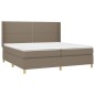 vidaXL Boxspringbett mit Matratze Taupe 200x200 cm Stoff vidaXL Boxspringbett mit Matratze Taupe 200x200 cm Stoff