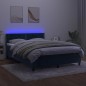 vidaXL Boxspringbett mit Matratze & LED Dunkelblau 140x190 cm Samt vidaXL Boxspringbett mit Matratze & LED Dunkelblau 140x190 cm Samt