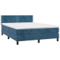 vidaXL Boxspringbett mit Matratze & LED Dunkelblau 140x190 cm Samt vidaXL Boxspringbett mit Matratze & LED Dunkelblau 140x190 cm Samt