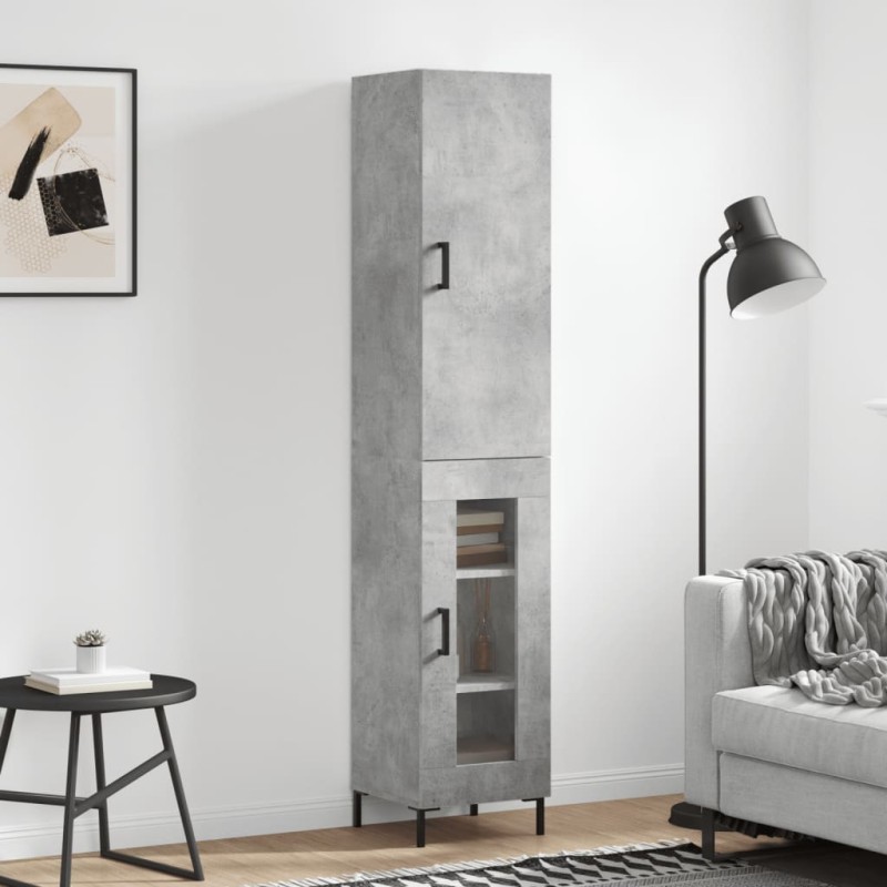 vidaXL Highboard Betongrau 34,5x34x180 cm Holzwerkstoff vidaXL Highboard Betongrau 34,5x34x180 cm Holzwerkstoff