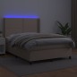 vidaXL Boxspringbett mit Matratze & LED Cappuccino-Braun 140x200cm vidaXL Boxspringbett mit Matratze & LED Cappuccino-Braun 140x200cm