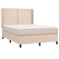 vidaXL Boxspringbett mit Matratze & LED Cappuccino-Braun 140x200cm vidaXL Boxspringbett mit Matratze & LED Cappuccino-Braun 140x200cm