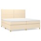 vidaXL Boxspringbett mit Matratze Creme 200x200 cm Stoff vidaXL Boxspringbett mit Matratze Creme 200x200 cm Stoff