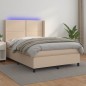 vidaXL Boxspringbett mit Matratze & LED Cappuccino-Braun 140x190cm vidaXL Boxspringbett mit Matratze & LED Cappuccino-Braun 140x190cm