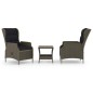 3-tlg. Garten-Lounge-Set mit Auflagen Poly Rattan Braun 3-tlg. Garten-Lounge-Set mit Auflagen Poly Rattan Braun