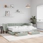 vidaXL Tagesbett Ausziehbar mit Schubladen Hellgrau 80x200 cm Samt vidaXL Tagesbett Ausziehbar mit Schubladen Hellgrau 80x200 cm Samt