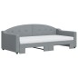 vidaXL Tagesbett Ausziehbar mit Matratze Hellgrau 90x190 cm Stoff vidaXL Tagesbett Ausziehbar mit Matratze Hellgrau 90x190 cm Stoff