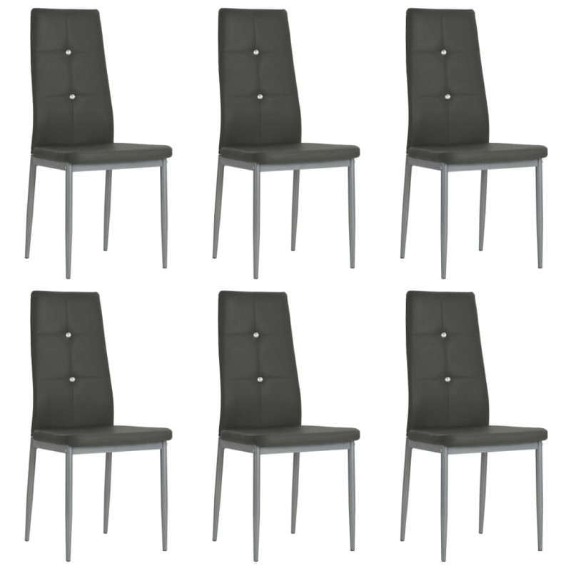 vidaXL Esszimmerstühle 6 Stk. Kunstleder Grau vidaXL Esszimmerstühle 6 Stk. Kunstleder Grau