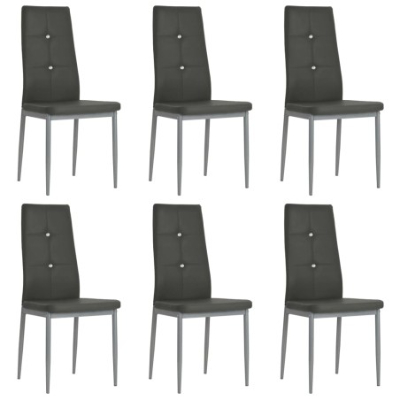 vidaXL Esszimmerstühle 6 Stk. Kunstleder Grau 