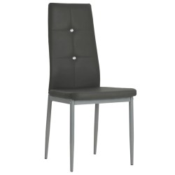 vidaXL Esszimmerstühle 6 Stk. Kunstleder Grau 